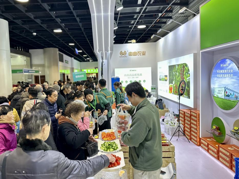 由由農(nóng)業(yè)亮相全國優(yōu)質(zhì)農(nóng)產(chǎn)品采購交流會(huì) 生菜墻引市民圍觀(圖2)