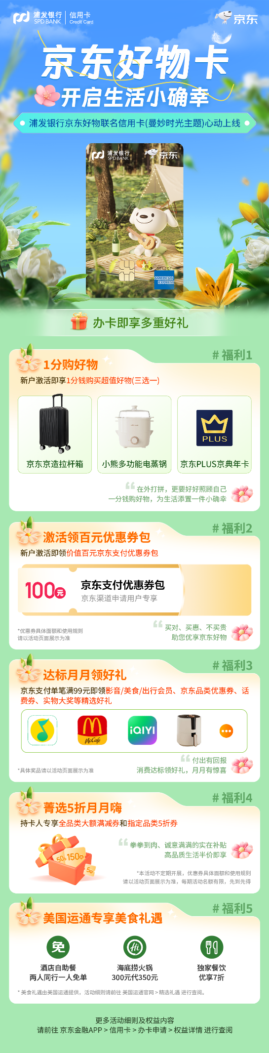 百元優(yōu)惠券、1分購好物…浦發(fā)銀行京東好物聯(lián)名信用卡推出“曼妙時光”卡(圖2)